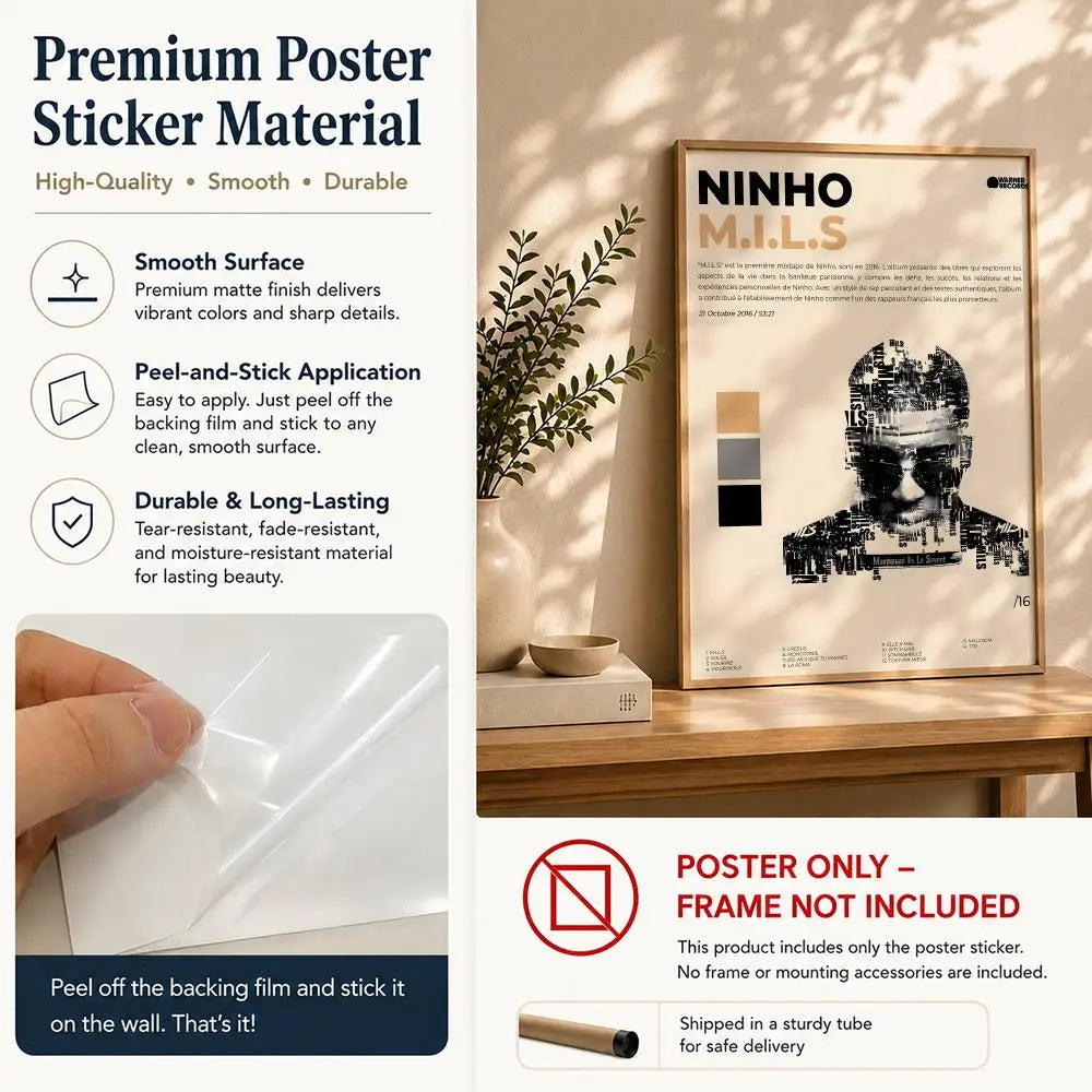 Rapper N-NinhoS HD Self-Adhesive Waterproof Wall Art Poster Wall Art Poster Peaceful Pleasures Health and Wellness