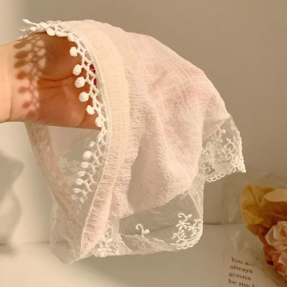 French Floral Triangle Scarf – Turban Bandana Hair Band Women