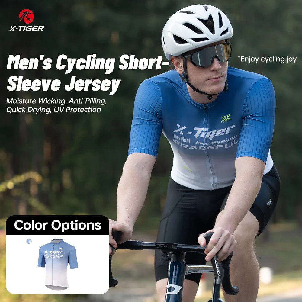 X-Tiger Pro Men's Cycling Jersey – Quick-Dry MTB Bike Shirt