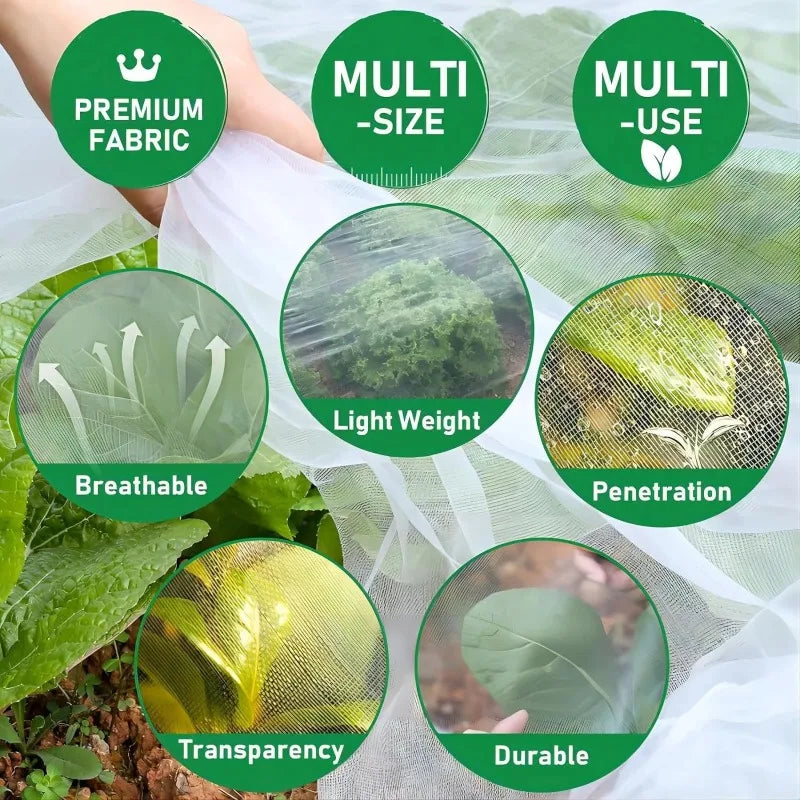 60 Mesh Garden Insect Netting – Bird & Pest Proof Plant Cover