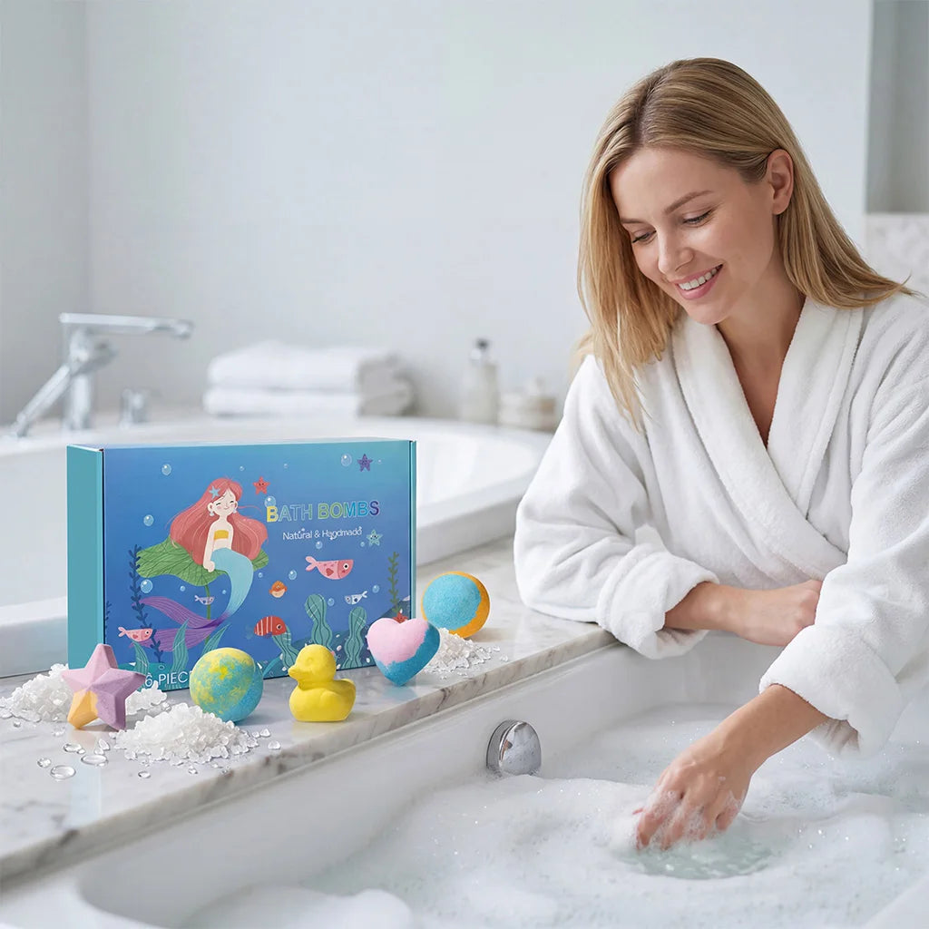 Bath Bombs with Surprise Inside – 6pc Fizzing Gift Set