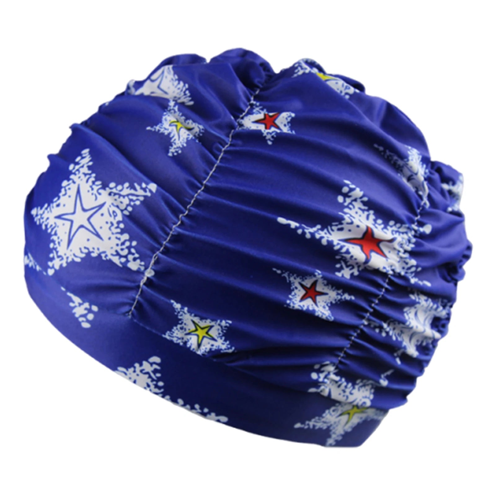 Printed Fabric Swim Cap Breathable Oversized Swimming Cap Lightweight Ear Protection Bathing Caps Diving Swimming Equipment Peaceful Pleasures Health and Wellness