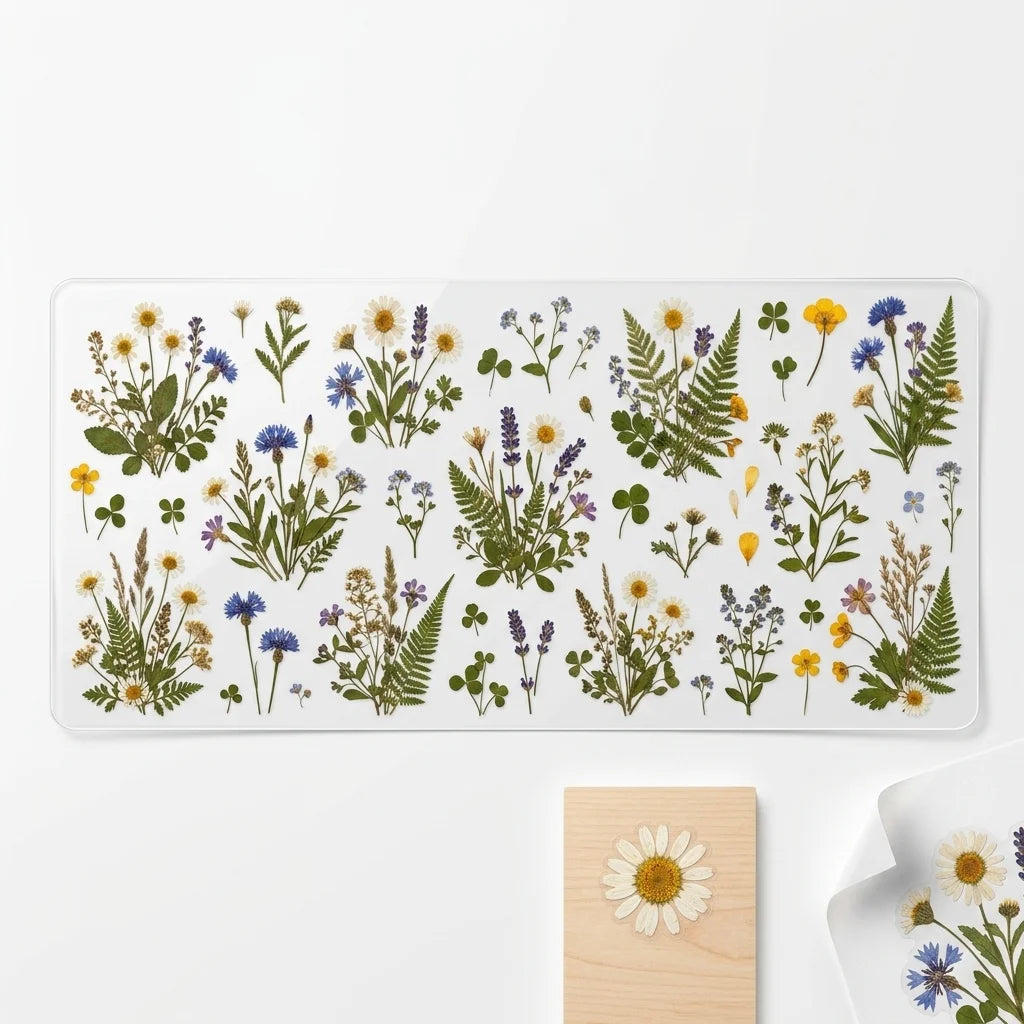 Wildflower UV Transfer Stickers | Botanical Daisy Fern Decals
