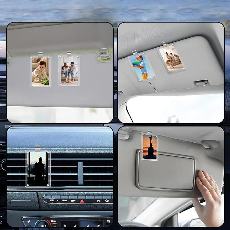 Car Sun Visor Photo Holder Magnetic Acrylic Picture Frame Clip for Vehicle Interior Decoration and Photo Display Peaceful Pleasures Health and Wellness