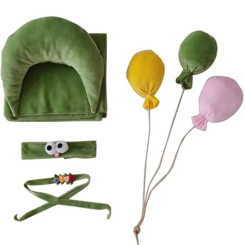 Newborn Photography Props Set – Moon Pillow, Blanket & Headbands
