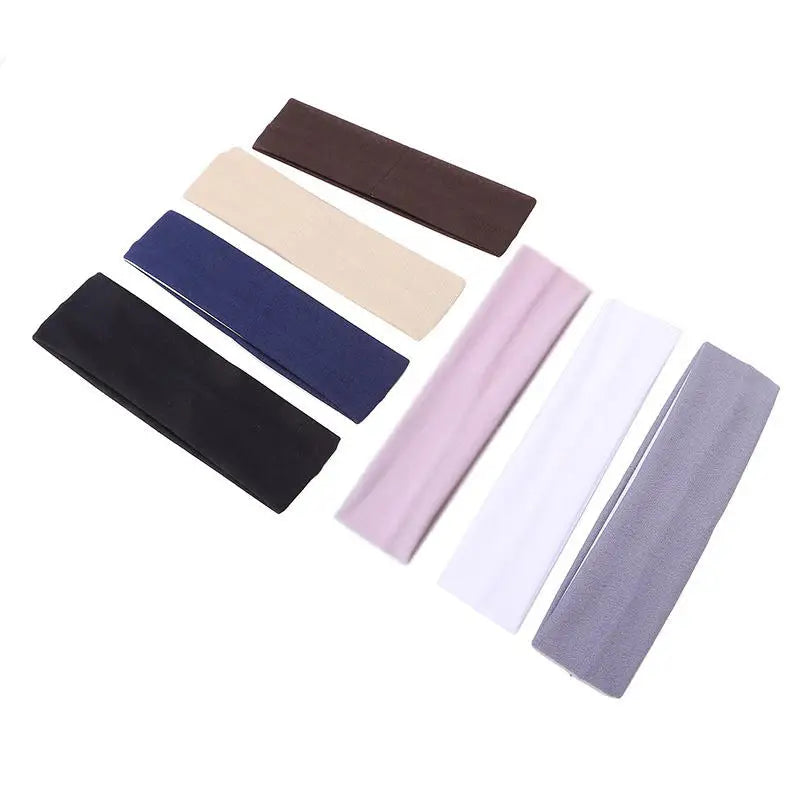 7Pcs Solid Color High Elasticity Headbands Yoga Exercise Headband Hair Accessories Sweat Absorbing Wide Edge Headband Peaceful Pleasures Health and Wellness