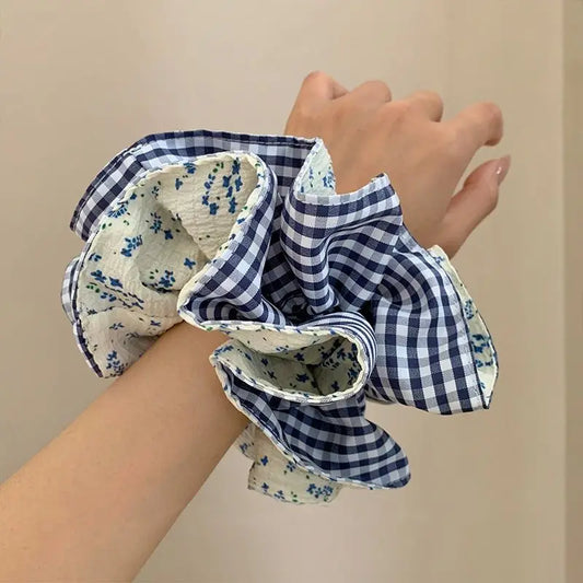 New Polka Dot Double Layer Hair Scrunchies Soft Sweet Girls Hair Ties Decor Fashion Apparel Accessories Peaceful Pleasures Health and Wellness