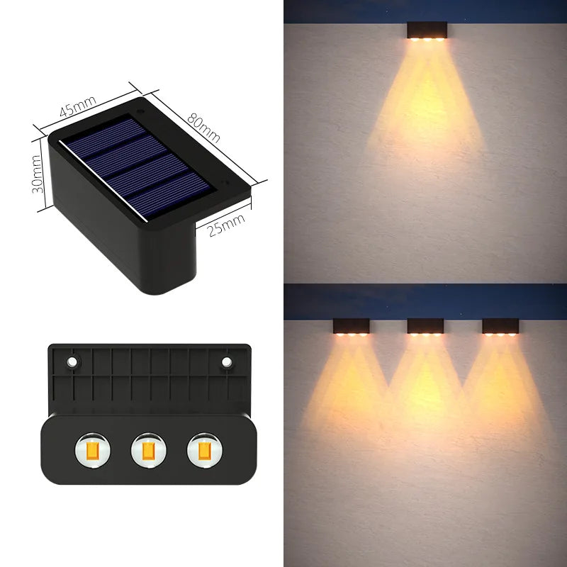 Solar Wall Lights Outdoor IP65 Waterproof – Garden & Pathway