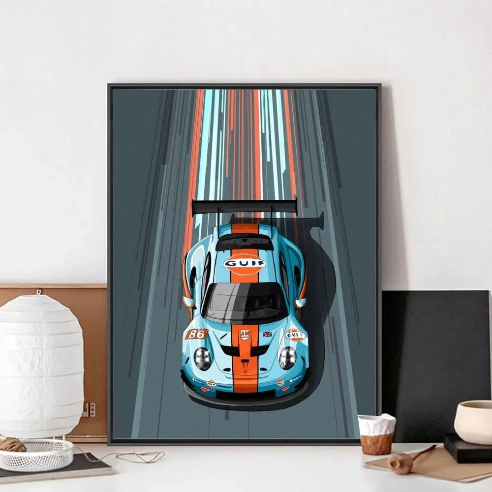 Martini Racing Retro Poster Canvas Painting Bar Retro Poster Mural Modern Home Living Room Bedroom Study Decorative Art Peaceful Pleasures Health and Wellness N 20x30cm Unframed
