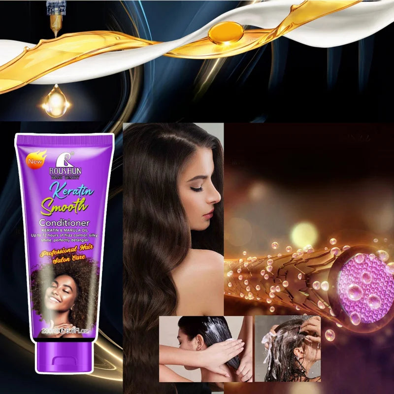 Keratin Shampoo + Conditioner Set Cleanses the scalp, nourishes hair, softens hair care, leaves fragrance, washes hair care Peaceful Pleasures Health and Wellness