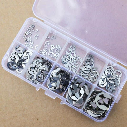 Stainless Steel Snap Set Easy to Operate E-Clip Circlips Tools for Shaft of Machine Peaceful Pleasures Health and Wellness B 200pcs