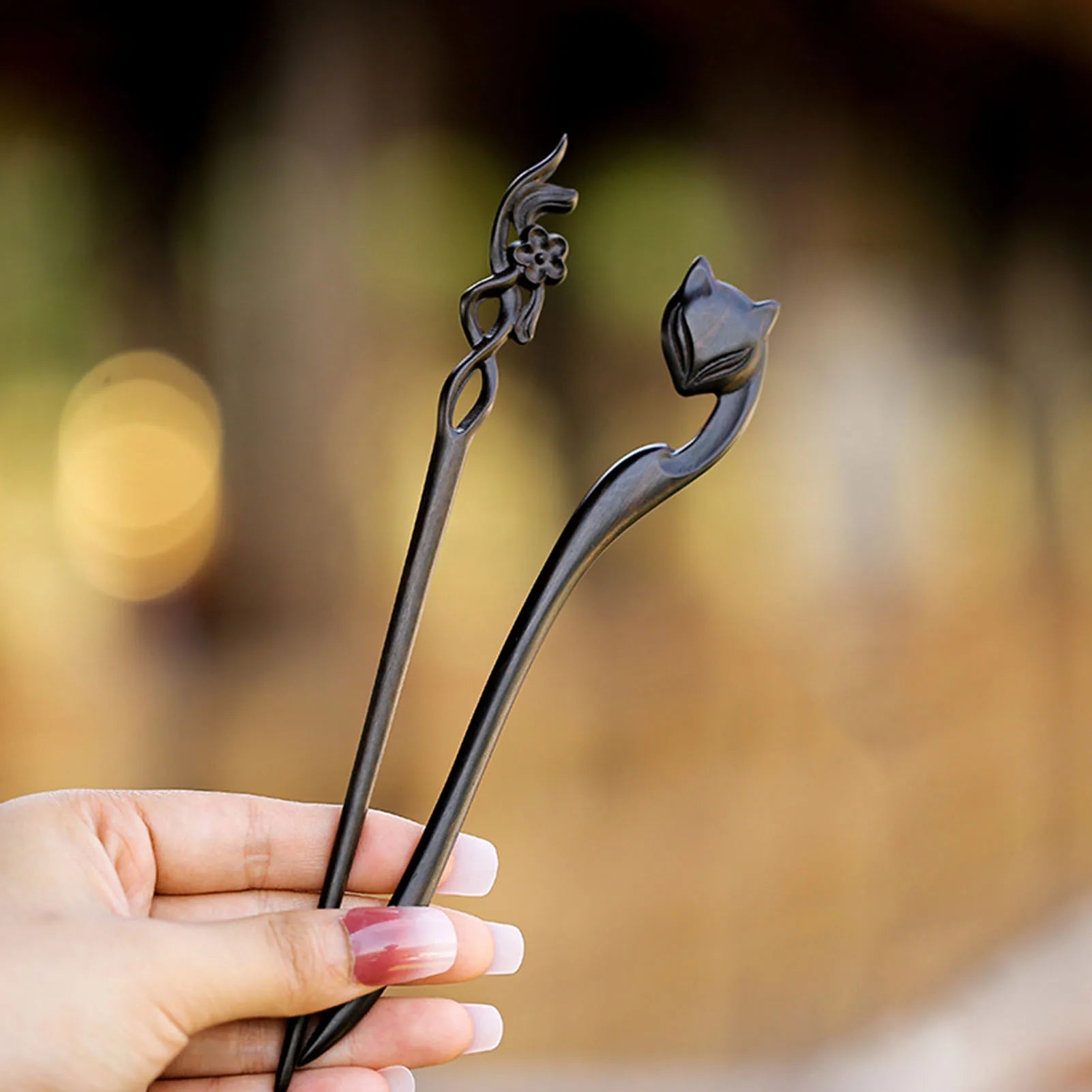 Female Ethnic Style Hairpin Stable Grip Smooth Edge Hair Stick Headdres for Chinese Hanfu Cosplay Costume Peaceful Pleasures Health and Wellness