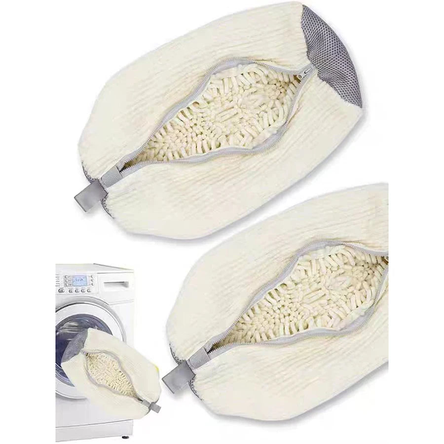 360° Fluffy Fiber Shoe Washing Bag – Reusable Zipper Laundry Bag Shoe Laundry Bag Peaceful Pleasures Health and Wellness