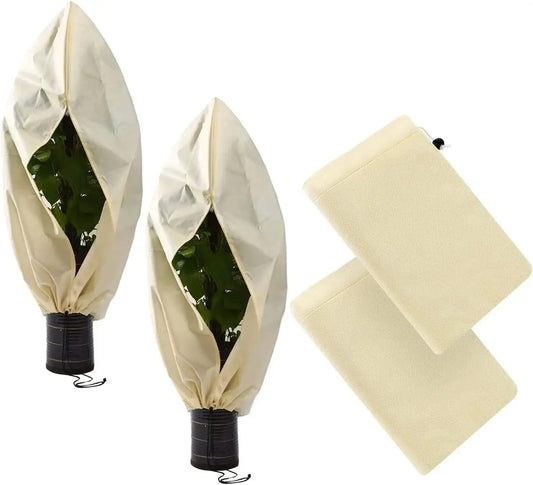 1pc 80*120cm Winter Protection Bag Against Freeze For Plant Cover Garden Plant With Zip Drawstring Breathable Peaceful Pleasures Health and Wellness