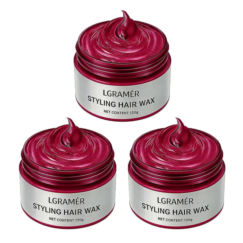 Temporary Hair Color Wax – 9 Shades | Silver Gray, Wine Red & More