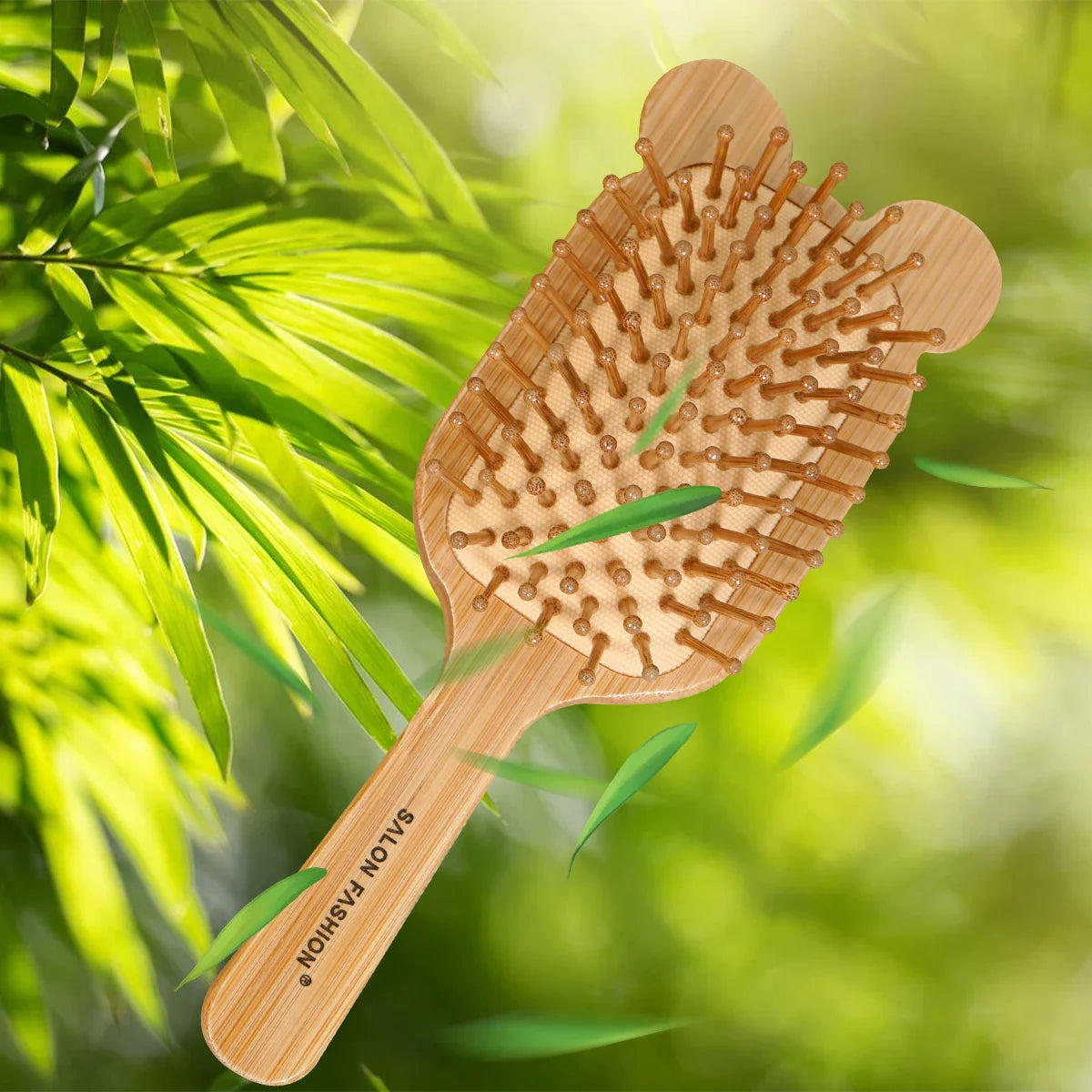 Cute Animal-Ear Bamboo Air Cushion Hairbrush | Wide-Tooth Comb