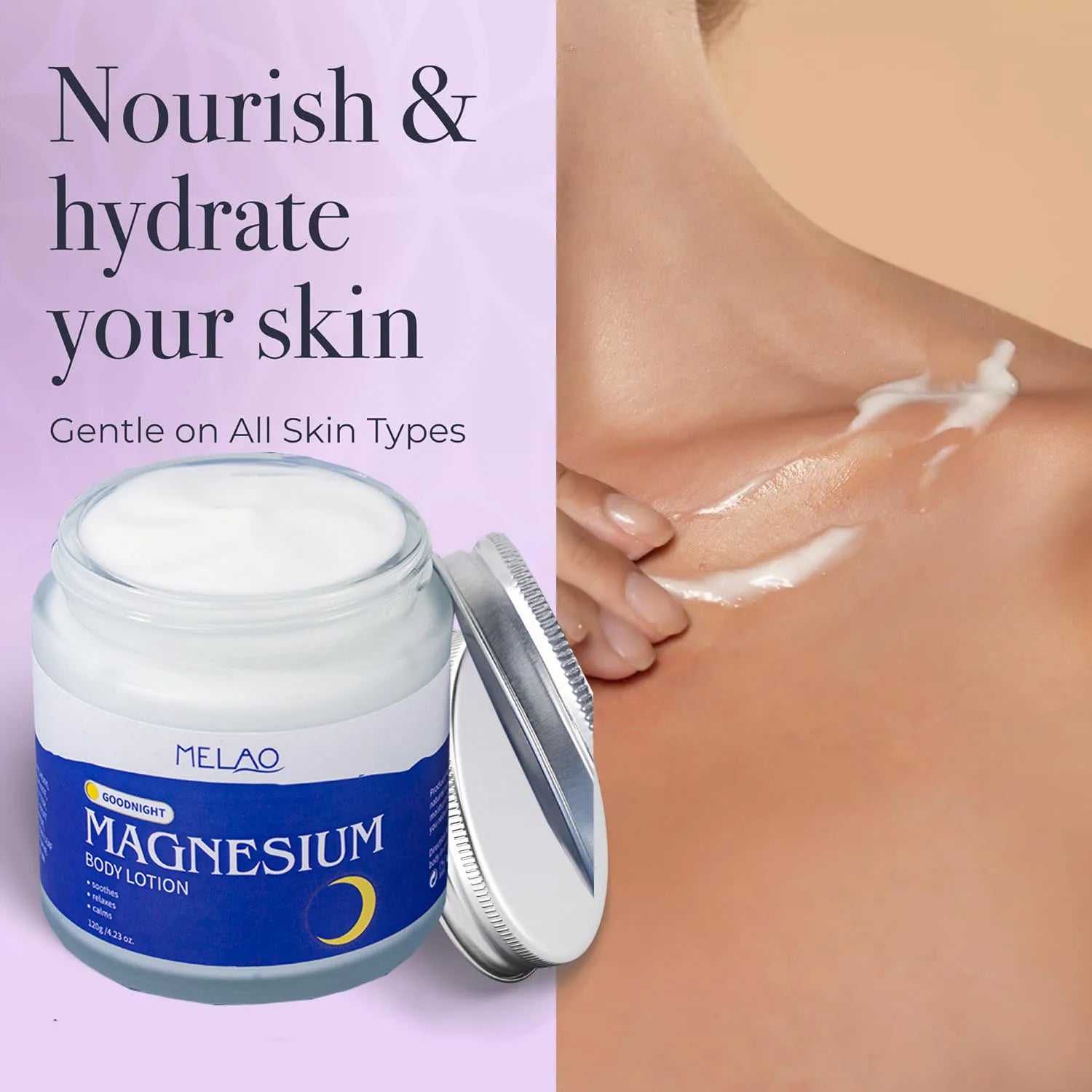 Magnesium Body Lotion 120G Nourishing Night Moisturizing Hand Care 1% Goodnight Magnesium Moisturizing Cream Peaceful Pleasures Health and Wellness
