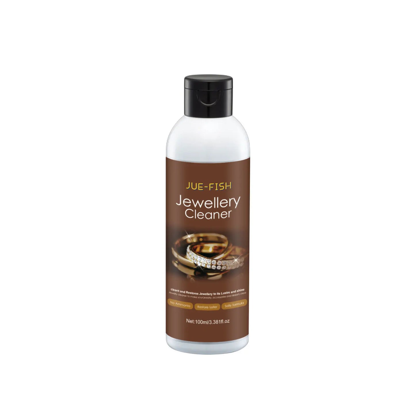 Jue-Fish Jewelry Cleaner Solution – Silver, Gold & Diamond 100ml