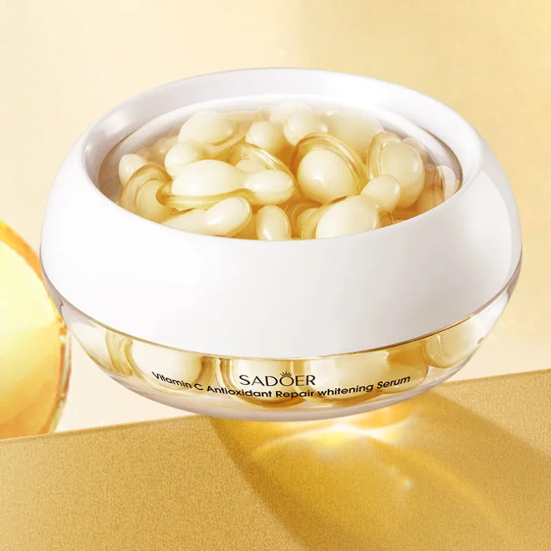 SADOER Vitamin C Antioxidant Moisturizing Anti wrinkle Brighten Repair Whiten Capsule Essence Lotion 30pcs Peaceful Pleasures Health and Wellness