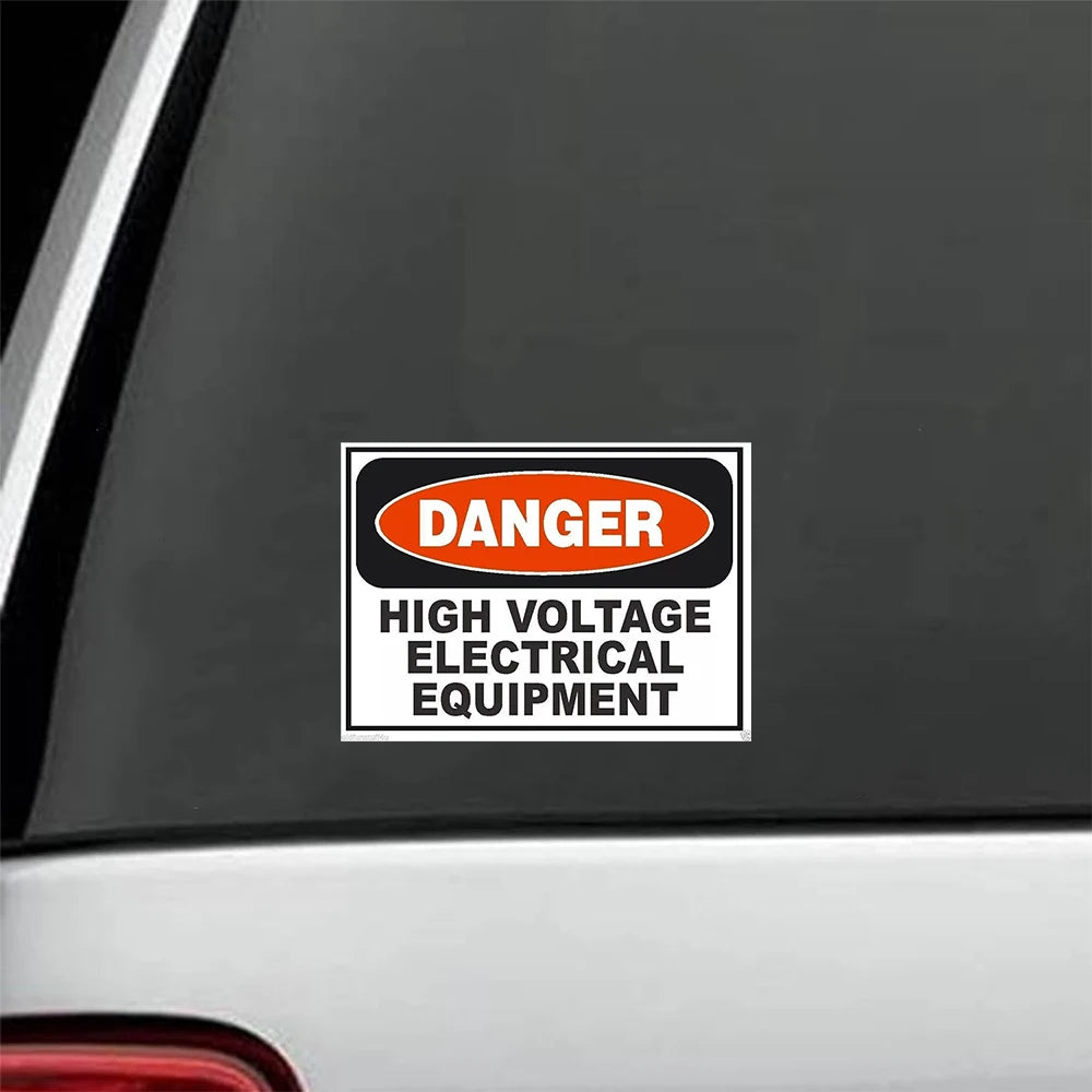 Danger High Voltage Equipment Safety Car Decal Peaceful Pleasures Health and Wellness