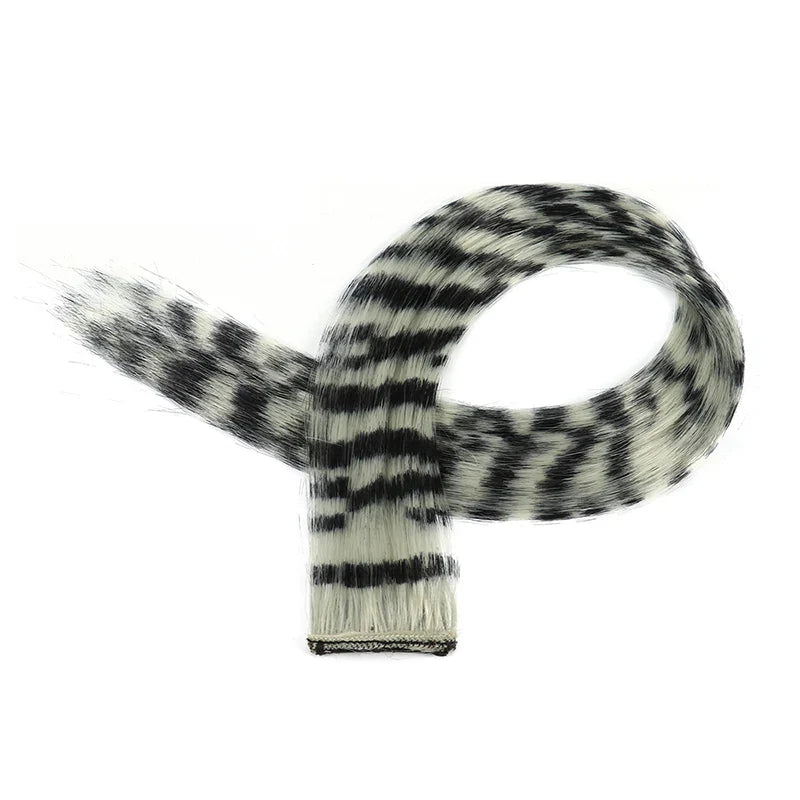 Girls Clip-On Wig Hairpiece – Stripe & Leopard Print, 18 in