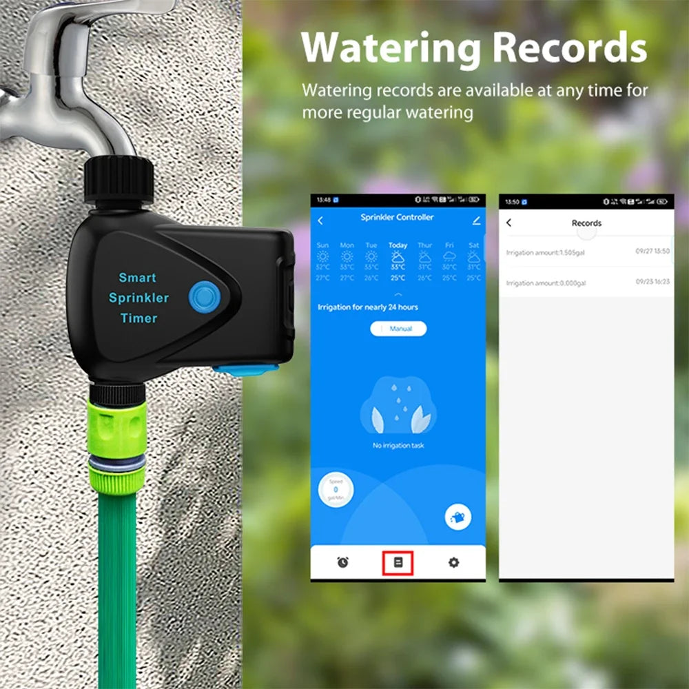 Tuya Smart Wifi Water Timer Sprinkler Irrigation With Water Metering Smart Sprinkler Control for Garden Plants Peaceful Pleasures Health and Wellness