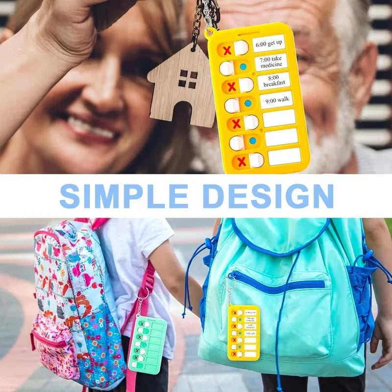 Kids Self-discipline Checklist Memo Board Portable Keychain Visual