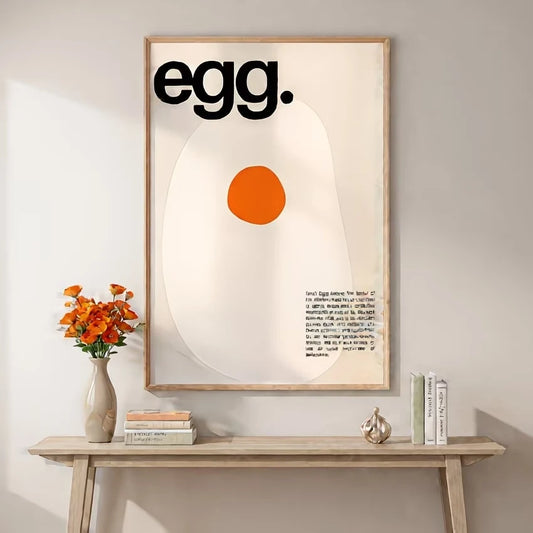Modern Egg Canvas Wall Art Print | Kitchen & Home Decor Canvas Wall Art Peaceful Pleasures Health and Wellness G4708 30x40cm Wood Framed