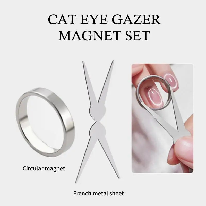 Nail Art Cat's Eye Magnet Tool Hollow Ring-shaped Glass Bead Cat Eye Magnetic Nail Art Effect Magnetic Gel Polish Manicure Tools Peaceful Pleasures Health and Wellness