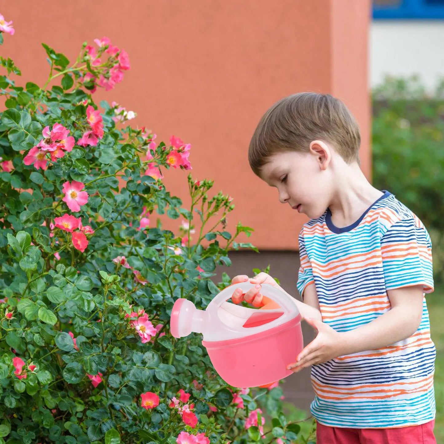 4Pcs Lovely Ergonomic Plastic Watering Can Set for Children Indoor Plants Bonsai Flower Potted Garden Supply Sprinkler Device Peaceful Pleasures Health and Wellness Default Title