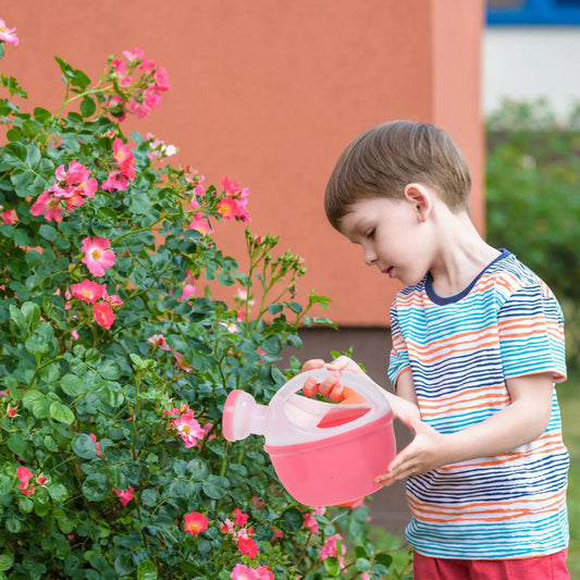 4Pcs Lovely Ergonomic Plastic Watering Can Set for Children Indoor Plants Bonsai Flower Potted Garden Supply Sprinkler Device Peaceful Pleasures Health and Wellness Default Title