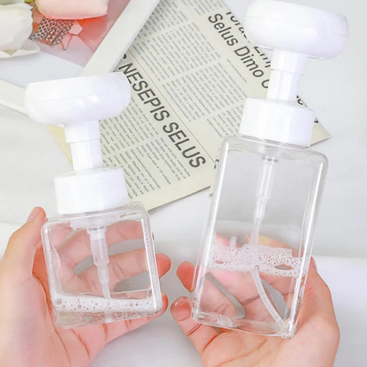 250/450ml Flower Soap Dispenser Bottle Empty Foaming Pump Container Decorative Refillable Bottle for DIY, Kitchen Bathroom Peaceful Pleasures Health and Wellness