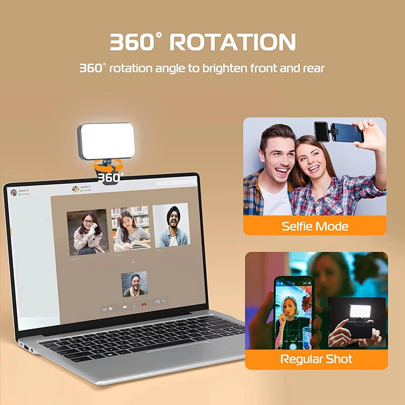 Mini Portable Fill Light LED Video Light Photography Lighting Cell Phone Selfie Livestreaming Fill Lamp Cold and Warm Vlog Lamp Peaceful Pleasures Health and Wellness