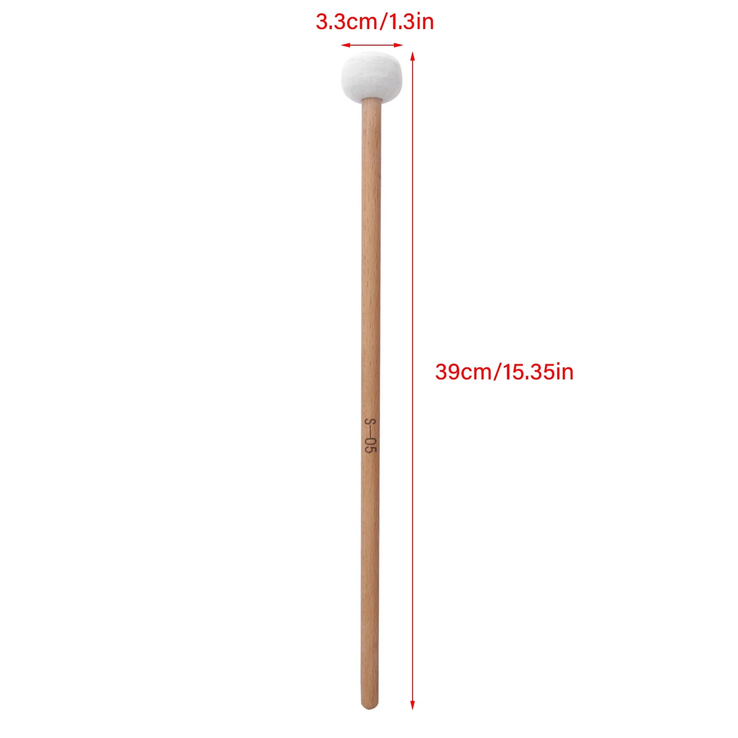 Drum Mallet Hammer White Felt Timpani Snare Musical Instrument