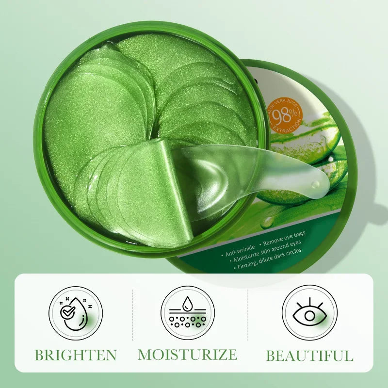 SADOER 60pcs Collagen & Aloe Vera Eye Mask Patches Anti Dark Circles Eye Bags Removal Moisturizing & Firming Skin Care Treatment Peaceful Pleasures Health and Wellness