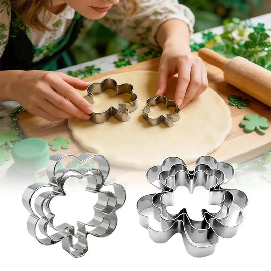 3-Piece Clover Cookie Cutter Set | St. Patrick's Day Baking Cookie Cutter Set Oasis Select