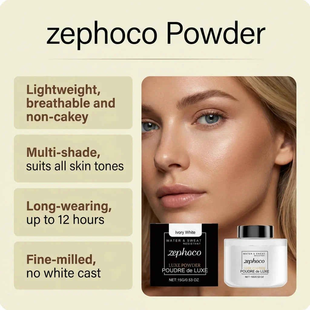Ivory White Matte Setting Loose Powder – Long-Lasting, 15g