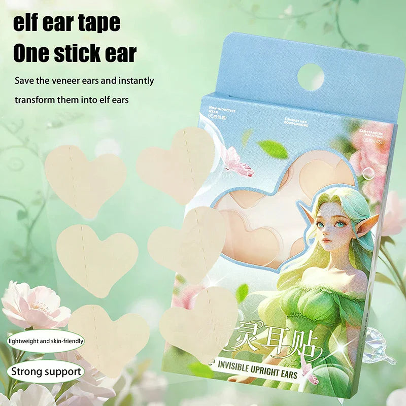 Heart-Shaped Elf Ear Support Stickers Invisible Ear Corrector Earlobe Support Patches Elf Ear Makeup V-Face Stickers Easy Use Peaceful Pleasures Health and Wellness
