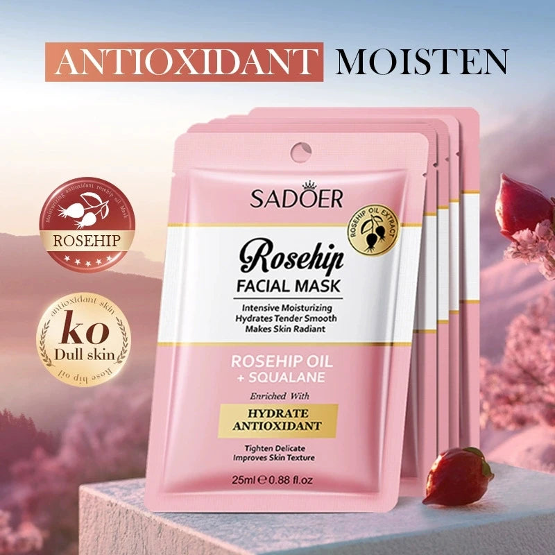 SADOER Rosehip Face Mask – Moisturizing, Anti-Wrinkle Sheet Mask