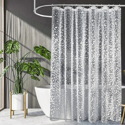 PEVA Pebble Shower Curtain | Waterproof Cobblestone Bath Liner Shower Curtain Liner Peaceful Pleasures Health and Wellness W180xH180cm