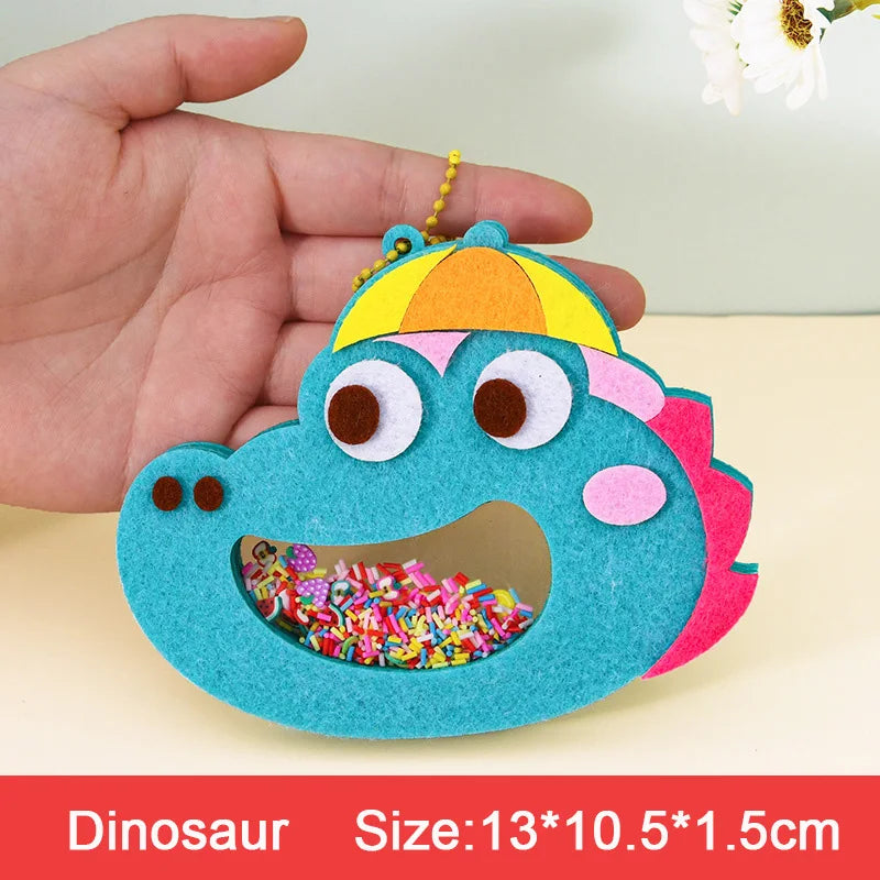 Cartoon Non Woven Shake Pendant DIY Material Kits Children Kids Easy