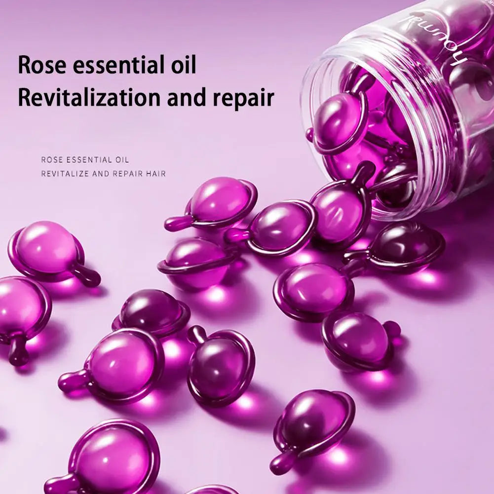 Rose Hair Essential Oil Capsules – 30pcs Hair Vitamin Serum for Frizzy, Dry & Damaged Hair Peaceful Pleasures Health and Wellness