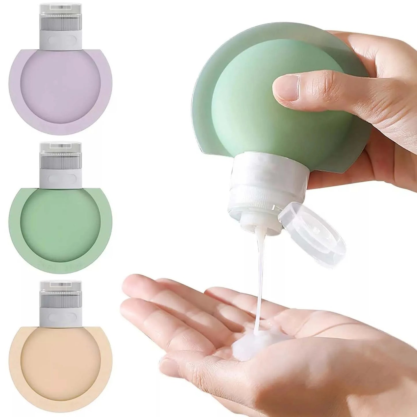 Silicone Travel Dispenser Bottles Wide Opening Design Easy Filling Dispenser Bottles for Cosmetic Shampoo and Lotion Peaceful Pleasures Health and Wellness Large