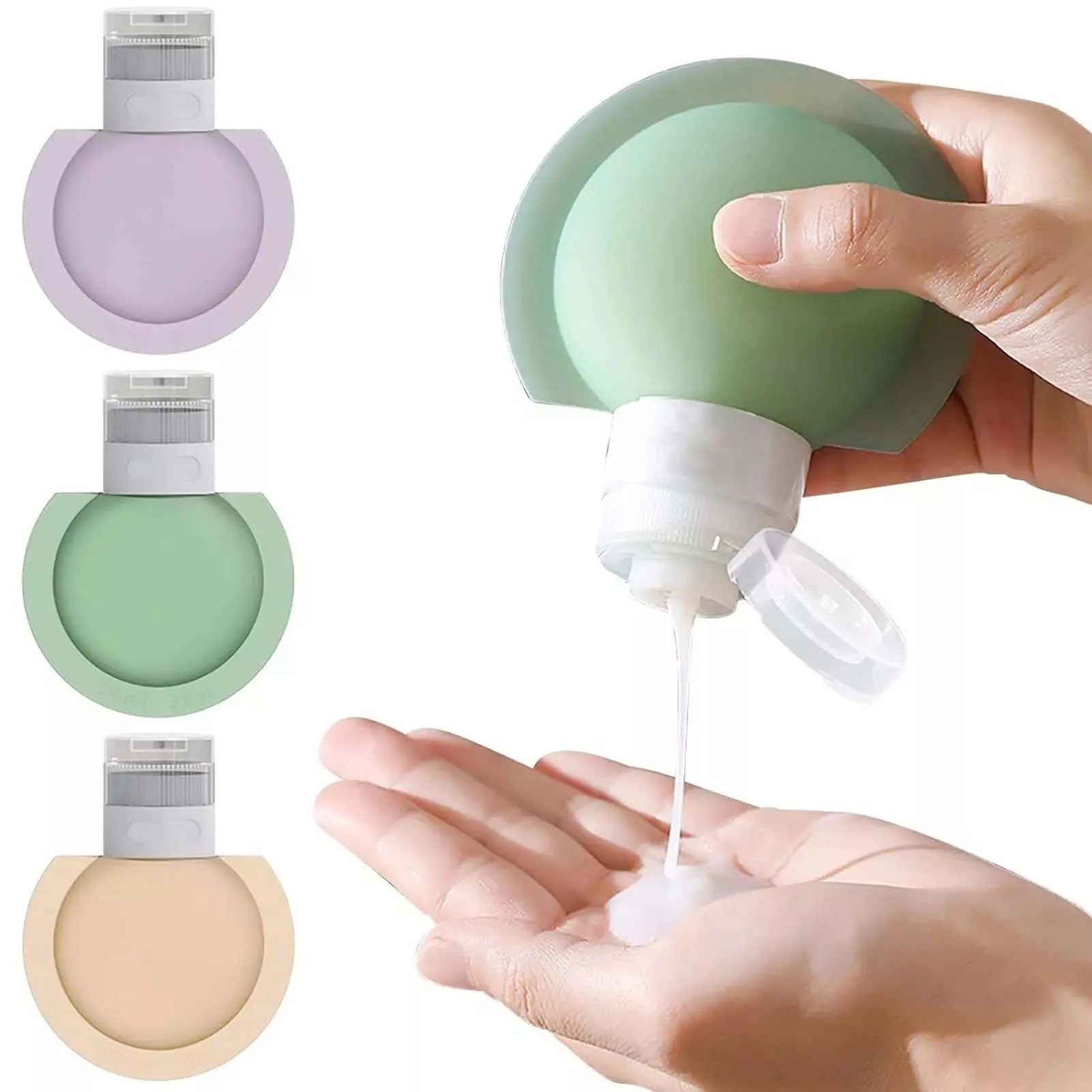 Silicone Travel Dispenser Bottles Wide Opening Design Easy Filling Dispenser Bottles for Cosmetic Shampoo and Lotion Peaceful Pleasures Health and Wellness Large