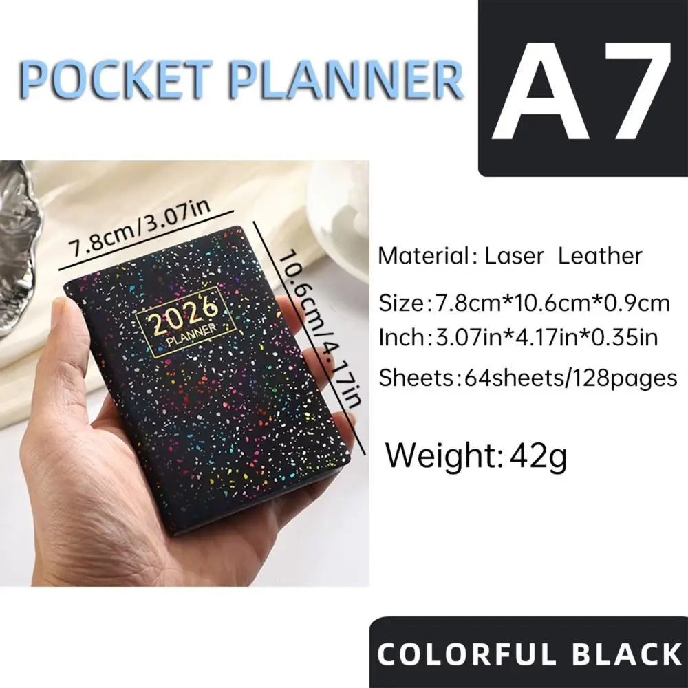 Simple Thick A7 Mini Notebook Square Calendar Weekly Planner Notepad To Do List School Office Portable Pocket Memo Work Planner Peaceful Pleasures Health and Wellness
