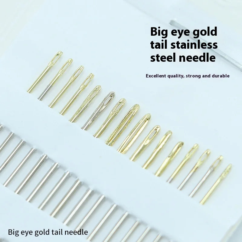 Sewing Needles 16 Gold Tail 3/9 Multi purpose Hand Sewing Needles Fine Carbon Steel Hand Sewing Needles Peaceful Pleasures Health and Wellness