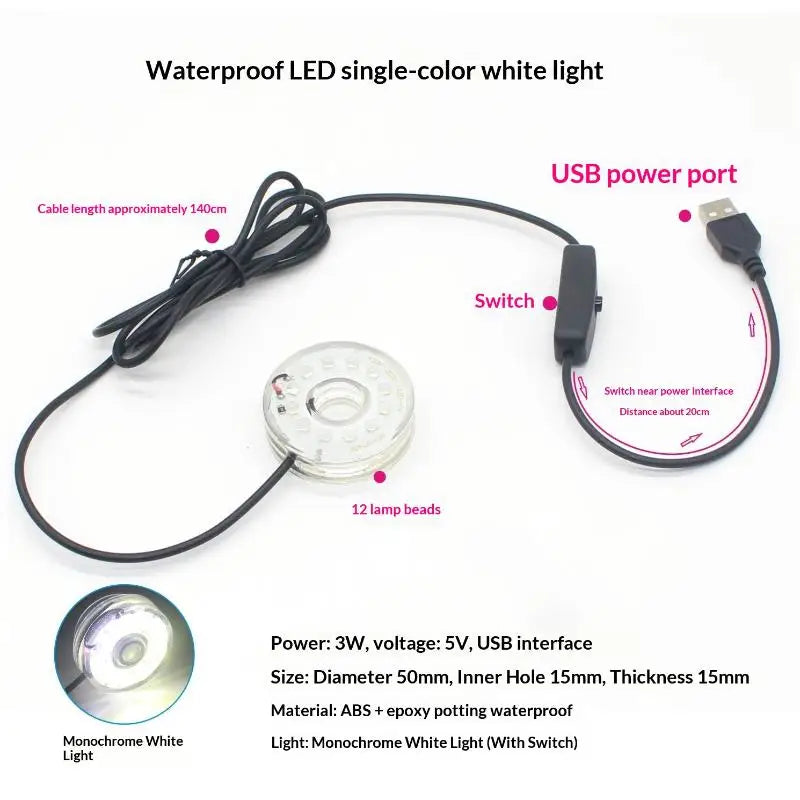 USB LED Submersible Aquarium Light – Colorful Waterproof Lamp