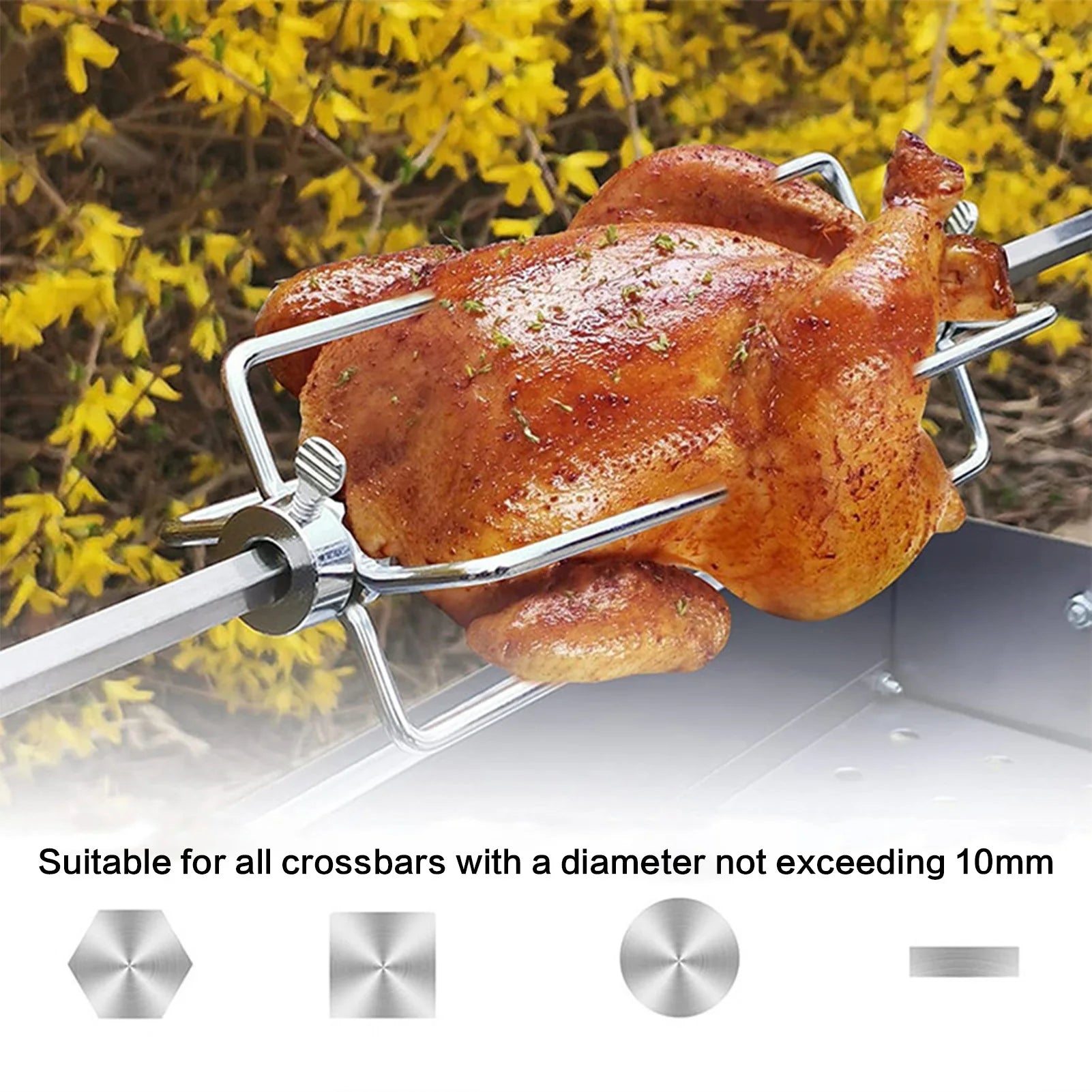 Stainless Steel Grill Rotisserie Forks Durable Food Grade Rotisserie Meat Forks for Indoor and Outdoor BBQ Party Peaceful Pleasures Health and Wellness