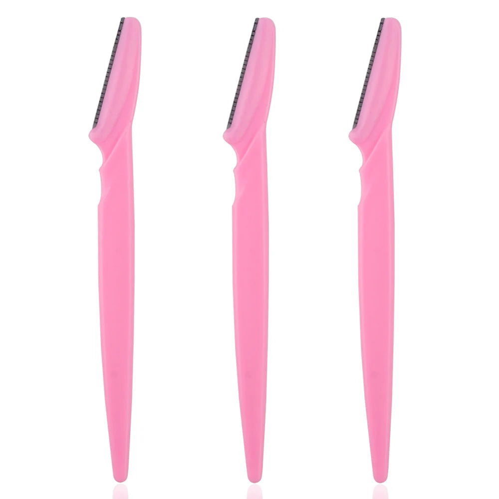3/4/10Pcs Eyebrow Trimmer Blade Shaver Portable Face Razor Eye Brow Epilation Hair Removal Cutters Safety Razor Woman Makeup Peaceful Pleasures Health and Wellness 3Pcs Pink