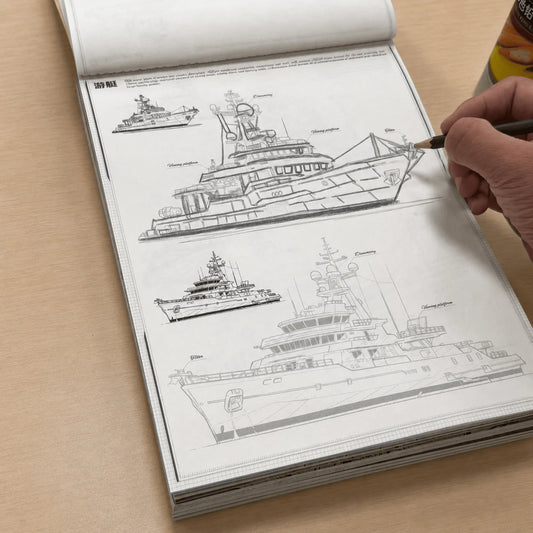 Warship Sketch Tracing Book 72 Pages Ship Vessel Line Drawing Peaceful Pleasures Health and Wellness